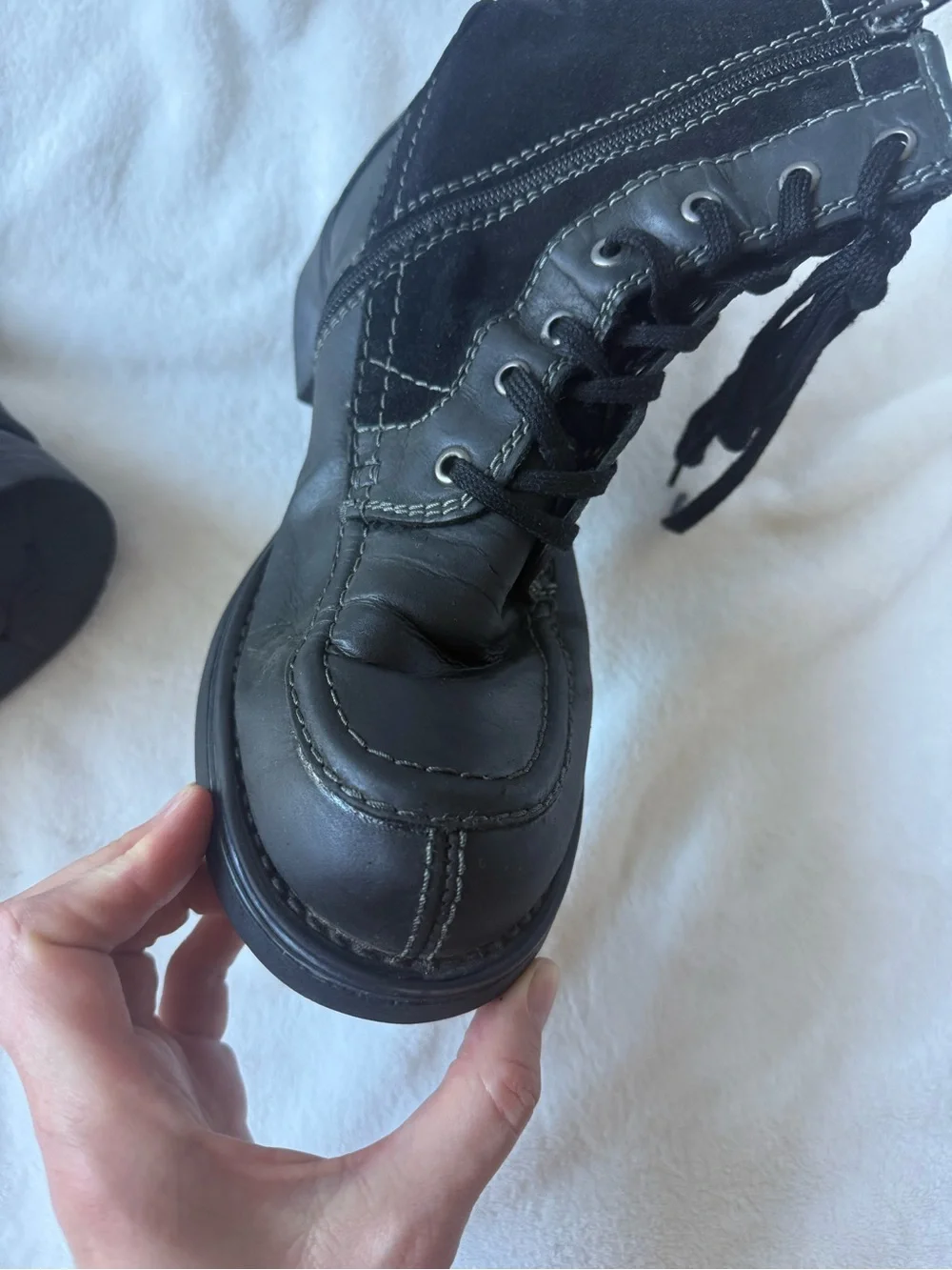 Diesel Black Lace-Up Ankle Boots